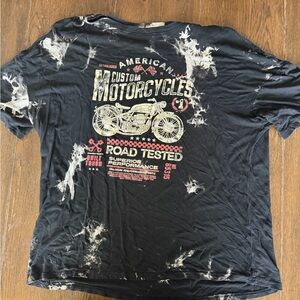 SHEIN Black and White Motorcycle Graphic Tee